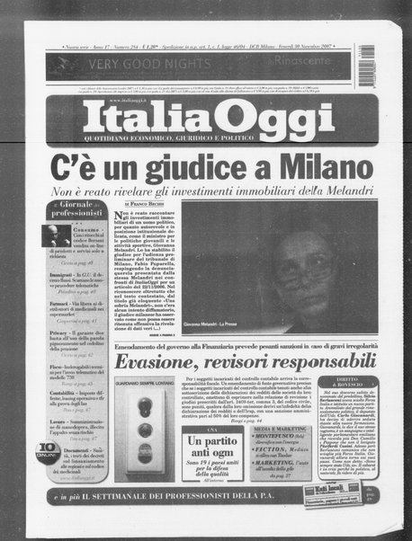 Italia oggi : quotidiano di economia finanza e politica